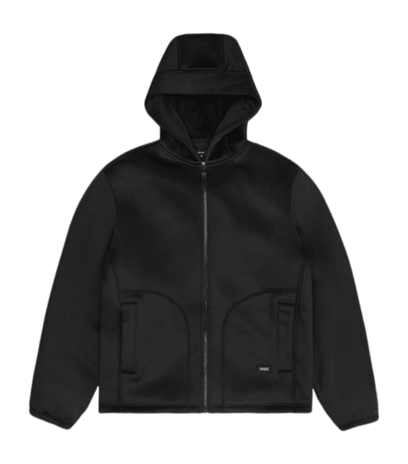 Zip Sweatshirt RAINS Unisex Safi Fleece Hood Jacket Black 25