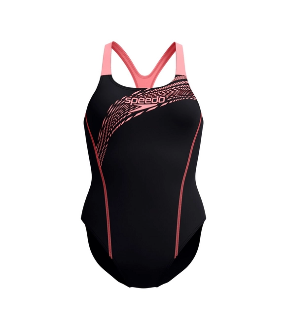 Swimsuits Speedo Women Eco Medley Logo Medalist 1P Black Orange 25