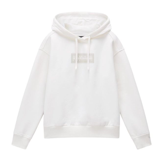 Hoodie Napapijri Women Box Logo White Heron 25