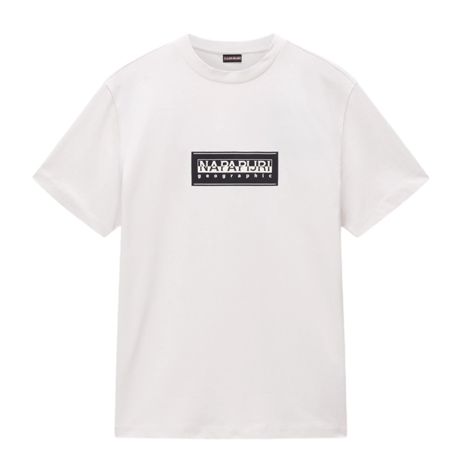 T-Shirt Napapijri Men Box Logo SS White Whisper