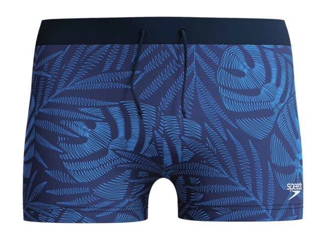 Swimming Trunks Speedo Men Eco Valmilton Leaf Aquashort Navy Blue