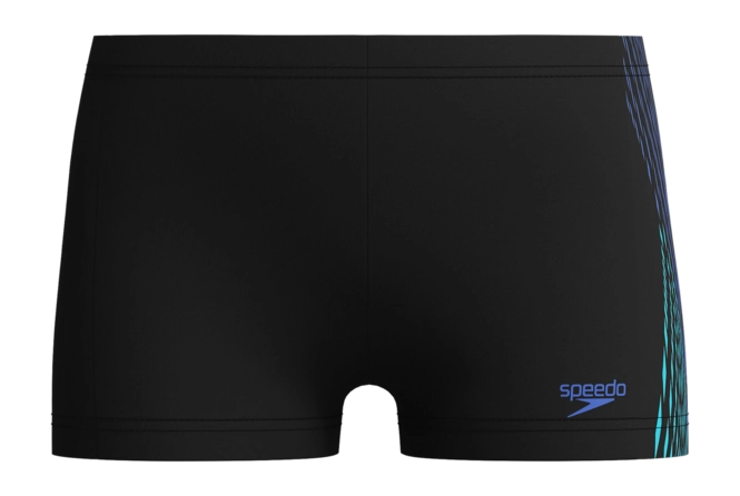 Swimming Trunks Speedo Boys Eco Plastisol Placement Aquashort Black Blue 25