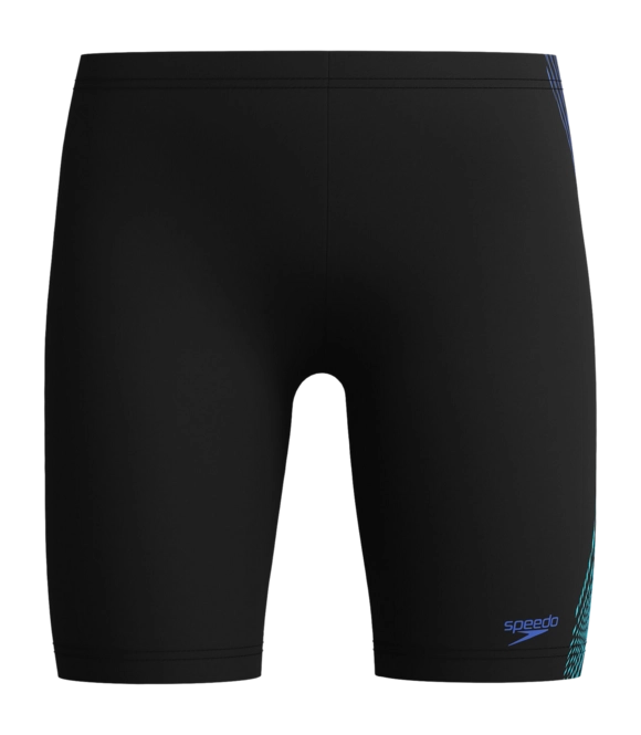 Swimming Trunks Speedo Boys Eco Plastisol Placement Jammer Black Blue  25