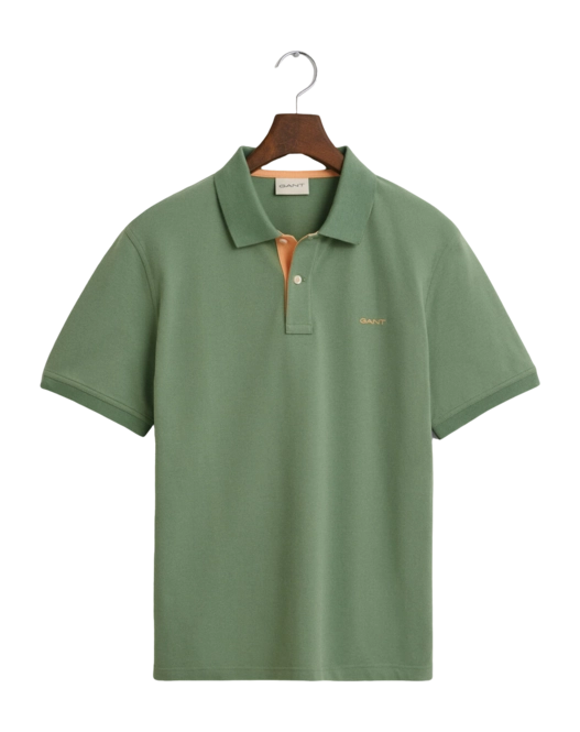 Polo Shirt GANT Men Reg Contrast Pique Ss Polo Shirt Kalamata Green 25