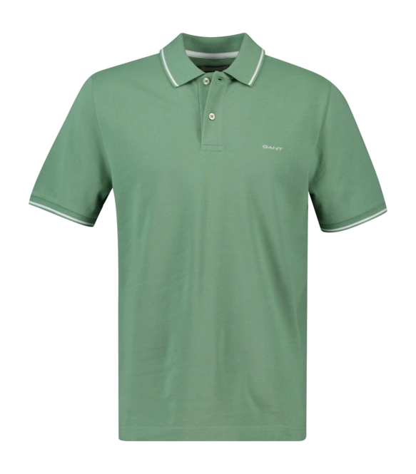 Polo Shirt Shirt GANT Men Tipping Ss Pique Polo Shirt Kalamata Green 25