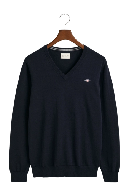 Jumper GANT Men Classic Cotton V-Neck Evening Blue 25