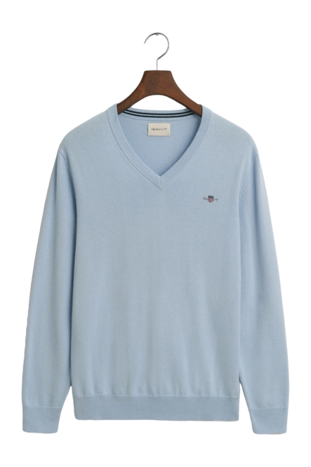 Jumper GANT Men Classic Cotton V-Neck Fresh Blue 25