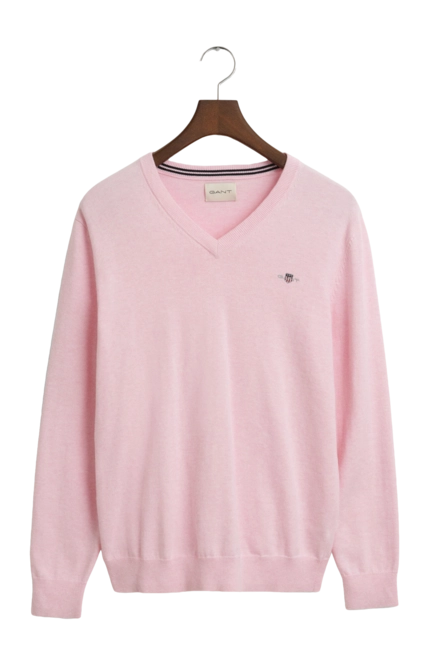 Jumper GANT Men Classic Cotton V-Neck Light Pink Melange 25