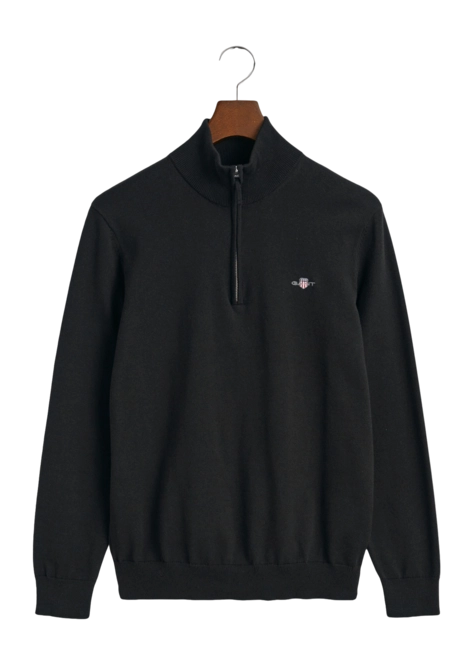 Jumper GANT Men Classic Cotton Half Zip Black 25