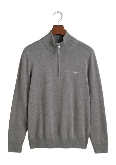 Jumper GANT Men Classic Cotton Half Zip Dark Grey Melange 25