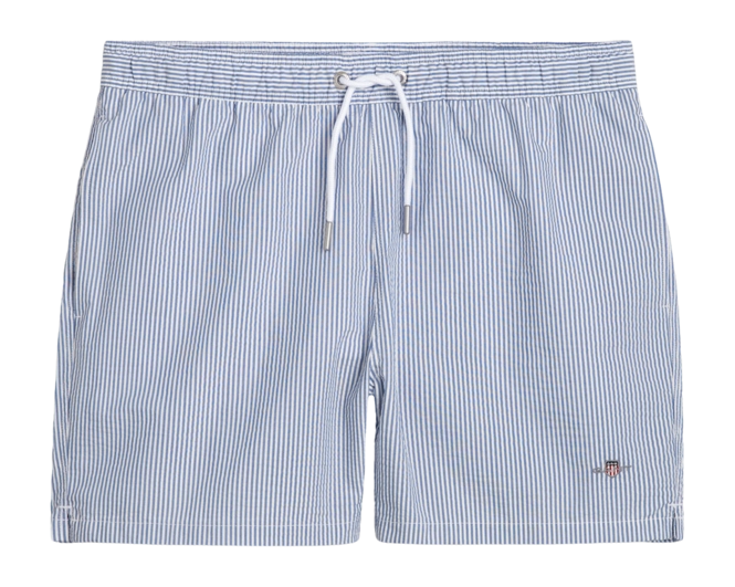 Swimming Trunks GANT Men Seersucker Swim Shorts Rich Blue 25