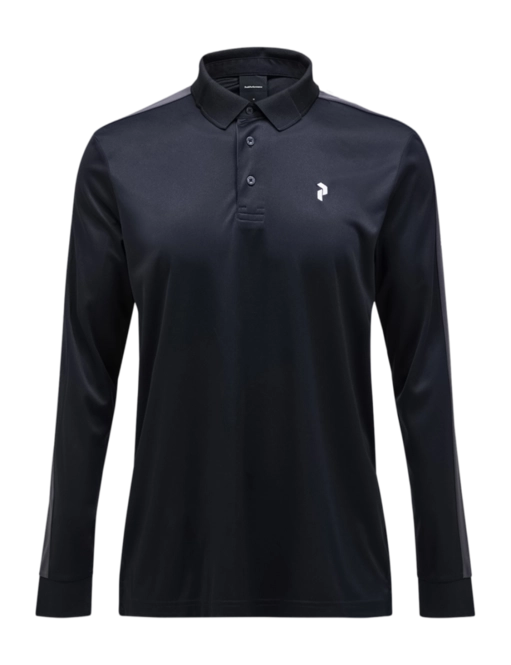 Polo Shirt Shirt Peak Performance Men Player LS Black Motion Grey 25