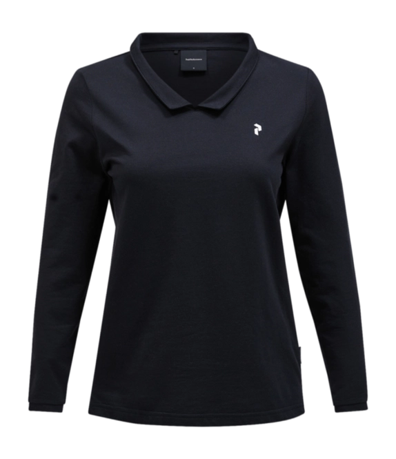 Polo Shirt Shirt Peak Performance Women Coolmax LS Top Black