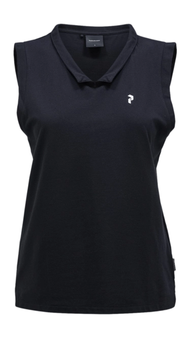 Polo Shirt Shirt Peak Performance Women Coolmax Sleeveless Top Black