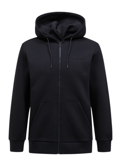Hoodie Peak Performance Men Original Small Logo Zip Black