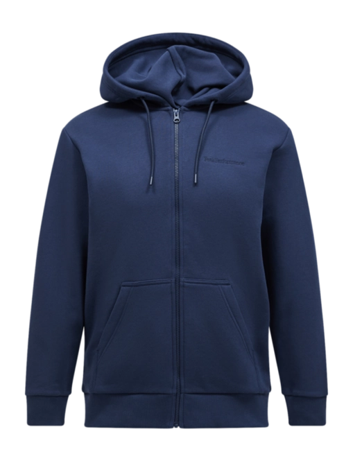 Hoodie Peak Performance Men Original Small Logo Zip Blue Shadow