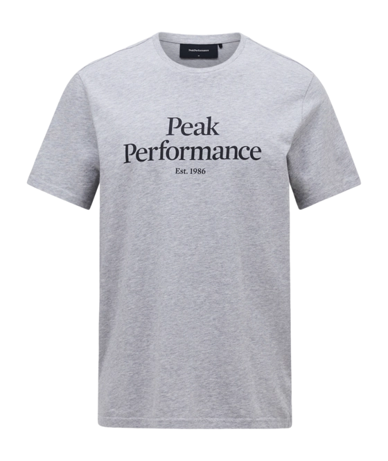 T-Shirt Peak Performance Men Original Tee Mid Grey Melange Black