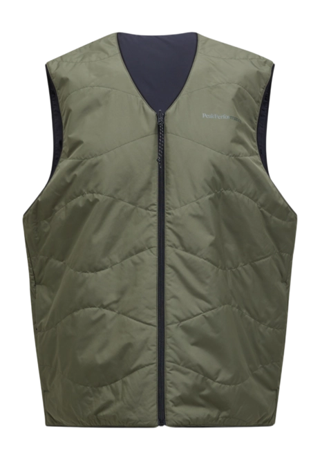 Body Warmer Peak Performance Men Insulated Reversible Vest Pine Needle Black