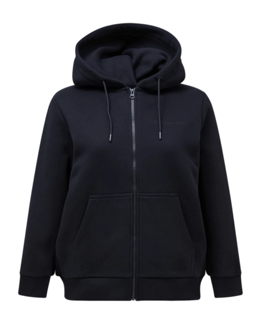 Hoodie Peak Performance Women Original Small Logo Zip Black