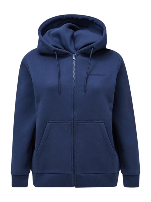 Hoodie Peak Performance Women Original Small Logo Zip Blue Shadow
