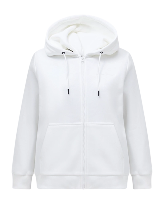 Hoodie Peak Performance Women Original Small Logo Zip Offwhite