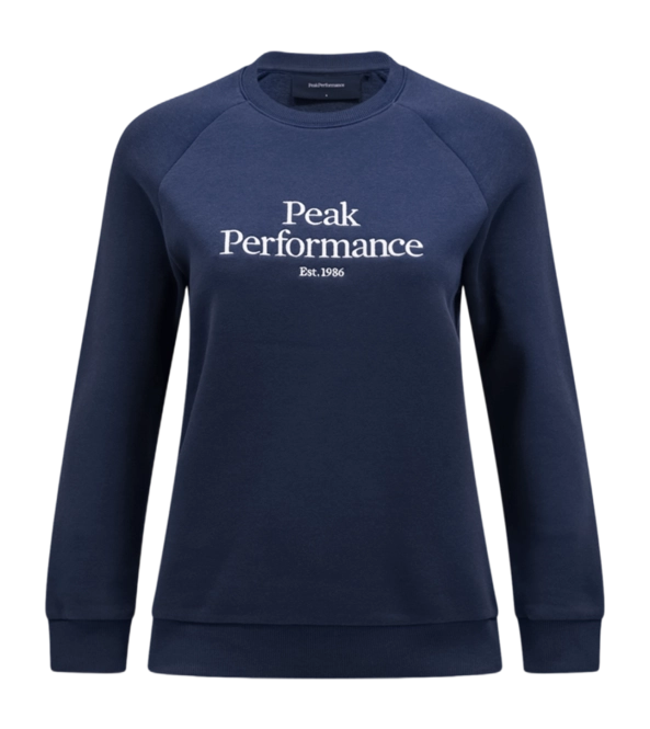 Jumper Peak Performance Women Original Crew Blue Shadow Offwhite