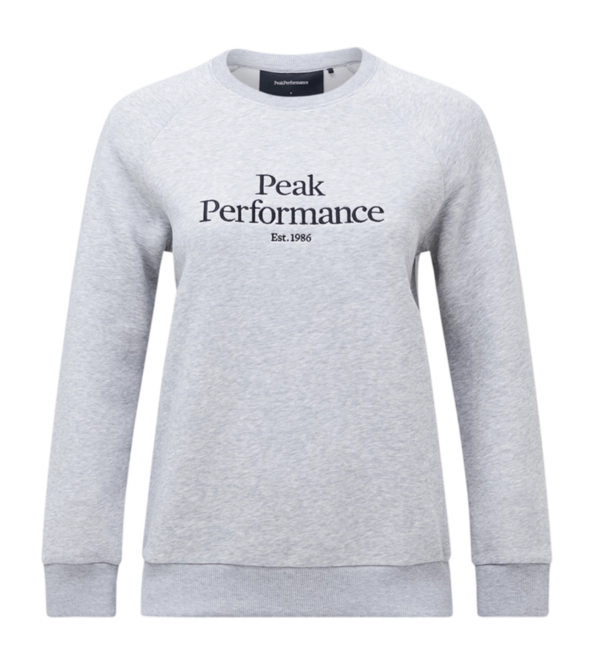 Jumper Peak Performance Women Original Crew Med Grey Melange Black
