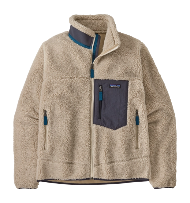 Zip Sweatshirt Patagonia Men Classic Retro-X Jacket Natural w/Smolder Blue
