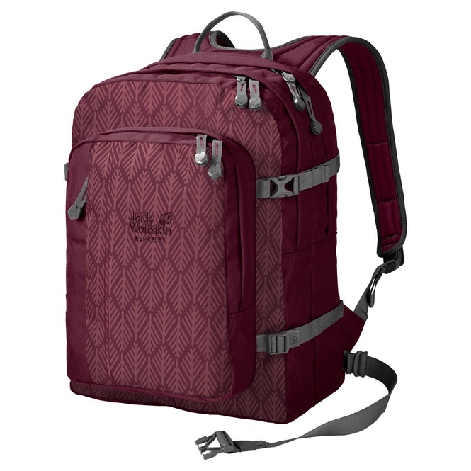 Rucksack Jack Wolfskin Berkeley Garnet Red Geometric Leaves