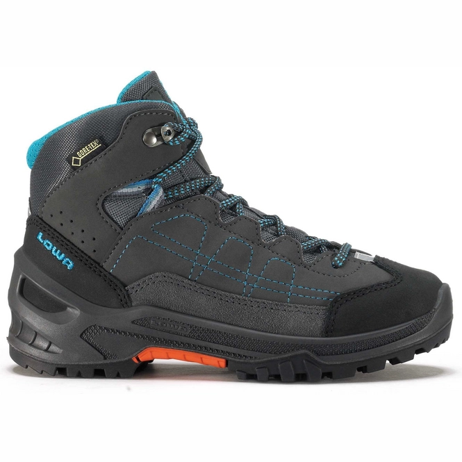 Walking Shoe Lowa Approach GTX Mid Junior Anthracite Turquoise