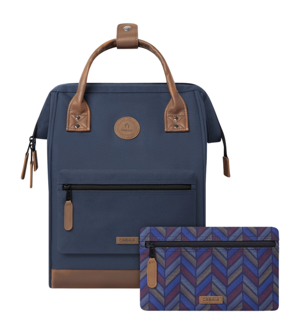 Rucksack Cabaïa Adventurer Essentials Chicago Navy X Brown Vegan Leather Medium '24