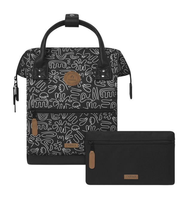 Rucksack Cabaïa Adventurer All Over Amiens Black And White Small