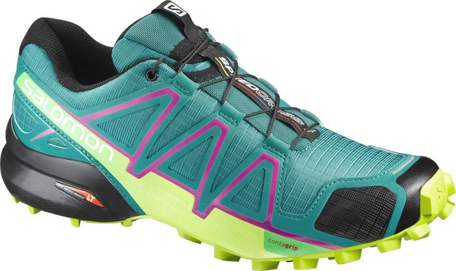 Trail Running Shoes Salomon Speedcross 4 Women Deep Peaco Lime Pun