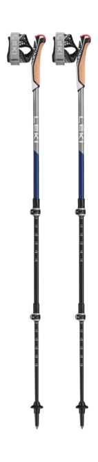 Nordic Walking Pole Leki Traveller Carbon Fibre Fibre Midnight-Blue/Dark-Metallic - 90 / 130 cm