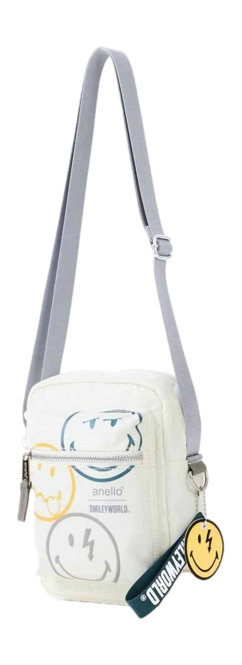 Shoulder Bag Anello Mini Smiley White