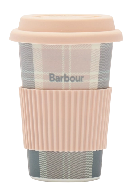 Travel Mug Barbour Unisex Reusable Tartan Pink Grey Tartan