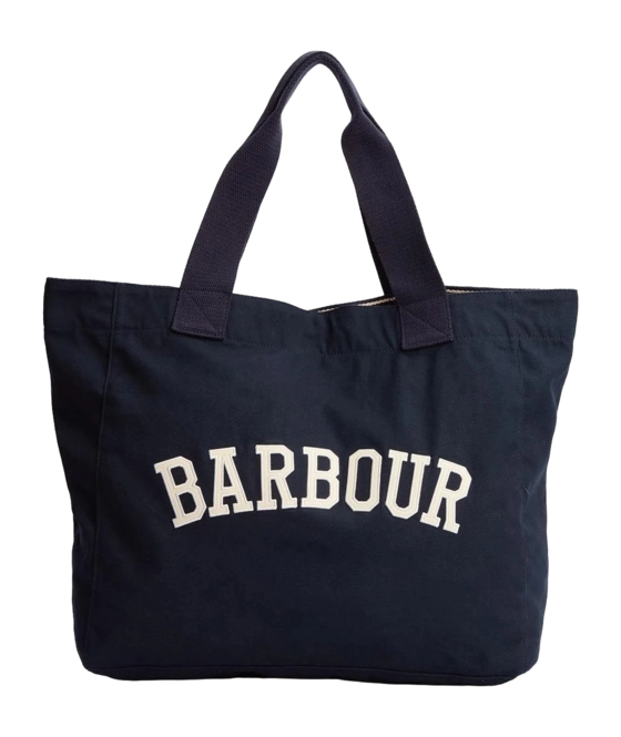 Tote Bag Barbour Logo Holiday Navy/ Stone '25