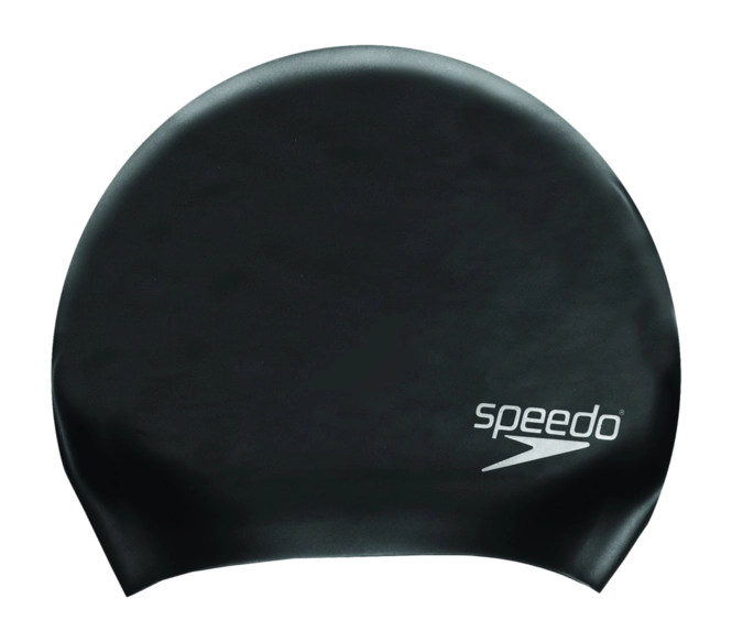 Swimming Cap Speedo Unisex Long Hair Silicone Cap Black