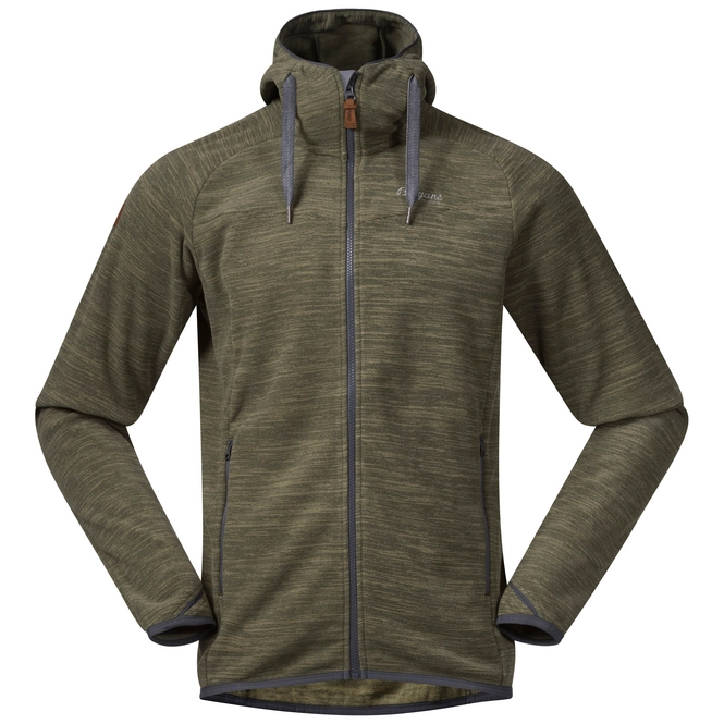 Hoodie Bergans Men Hareid Fleece Seaweed Mel