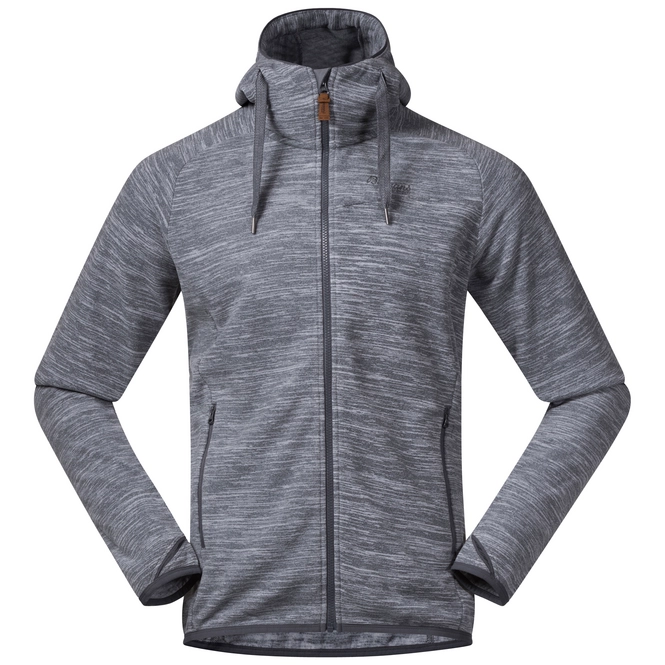 Hoodie Bergans Men Hareid Fleece Aluminium Mel