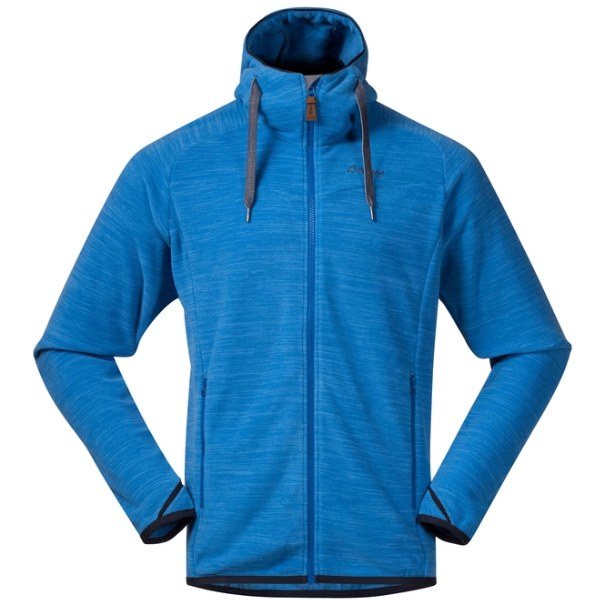 Hoodie Bergans Men Hareid Fleece Athens Blue Mel