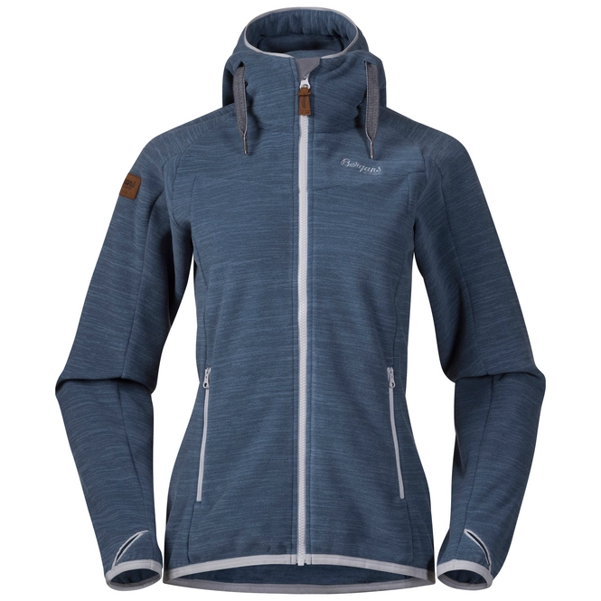 Hoodie Bergans Women Hareid Fleece Fogblue Mel