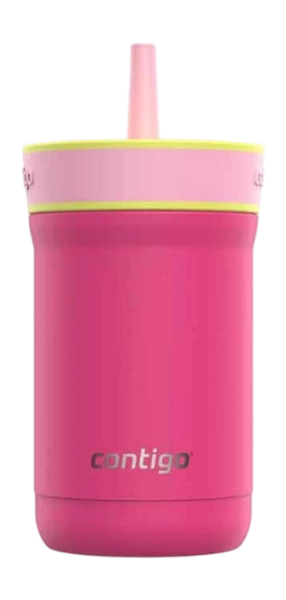 Thermal Mug Contigo Leighton Kids with Straw Fuchsia Pink 420 ml