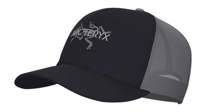 Cap Arc'teryx Unisex Bird Word Trucker Hat Black Cloud - S / M