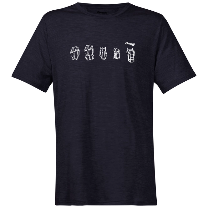 T-Shirt Bergans Mens Backpack Wool Dark Navy White