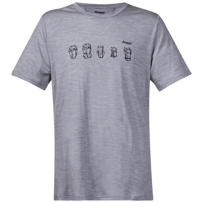 T-Shirt Bergans Mens Backpack Wool Grey Mel Black