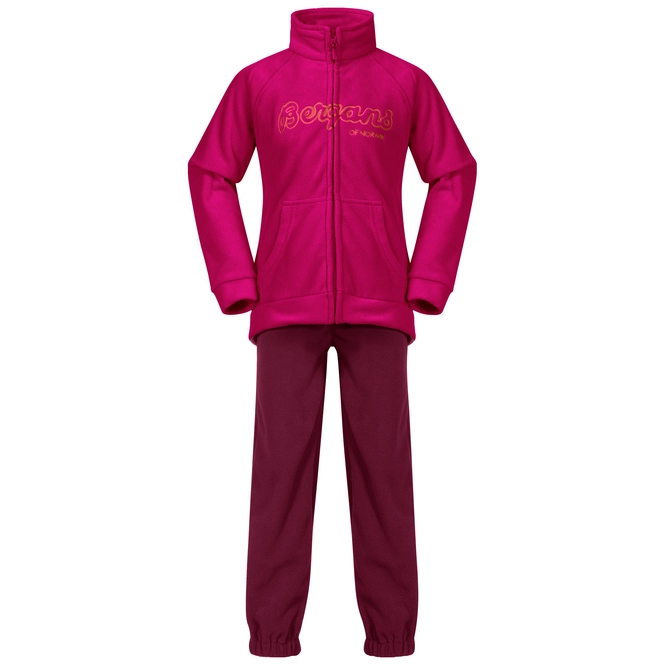 Tracksuit Bergans Kids Smadol Fleece Cerise Jam Desert