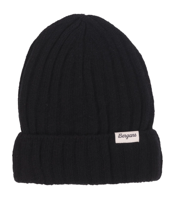 Beanie Bergans Unisex Rabot Mount Rib Wool Beanie Black