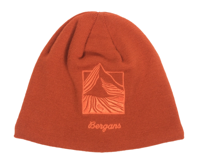 Beanie Bergans Unisex Rabot Fleece Lined Wool Beanie Lava
