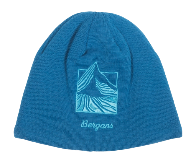 Beanie Bergans Unisex Rabot Fleece Lined Wool Beanie Dark Aqua Lagoon